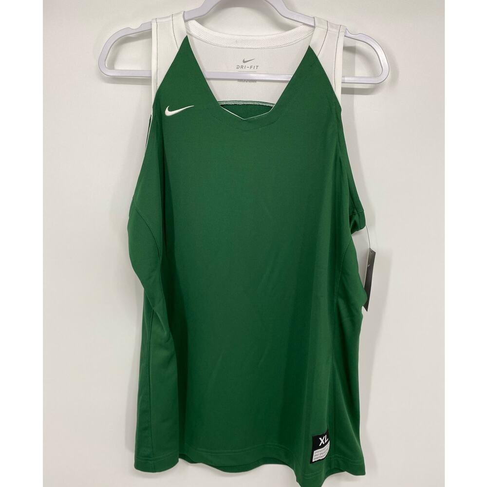 Nike Womens Green White Basketball Jersey Tank Top NEW Size XL